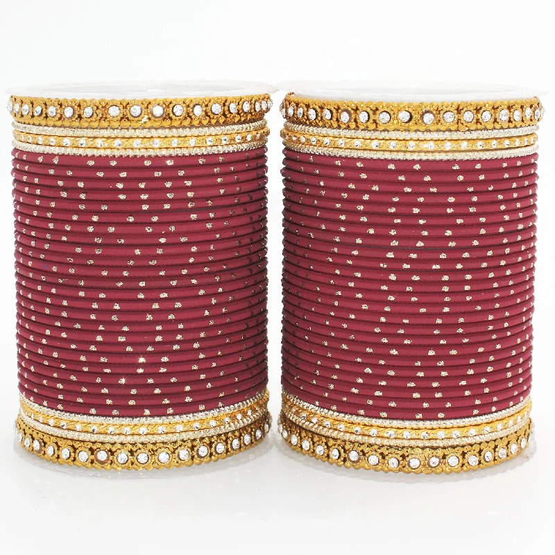 Traditional & Classic Fancy Bangle Set, Maroon (170443)-1.webp
